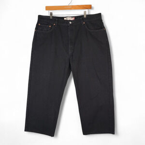 Vintage Levis 550 Jeans Mens Hemmed 40x24 Black Relaxed Fit DIY Cutoff Shorts